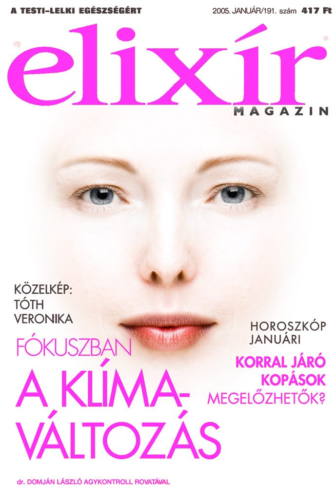 Elixír magazin címlap, közelkép, 2005