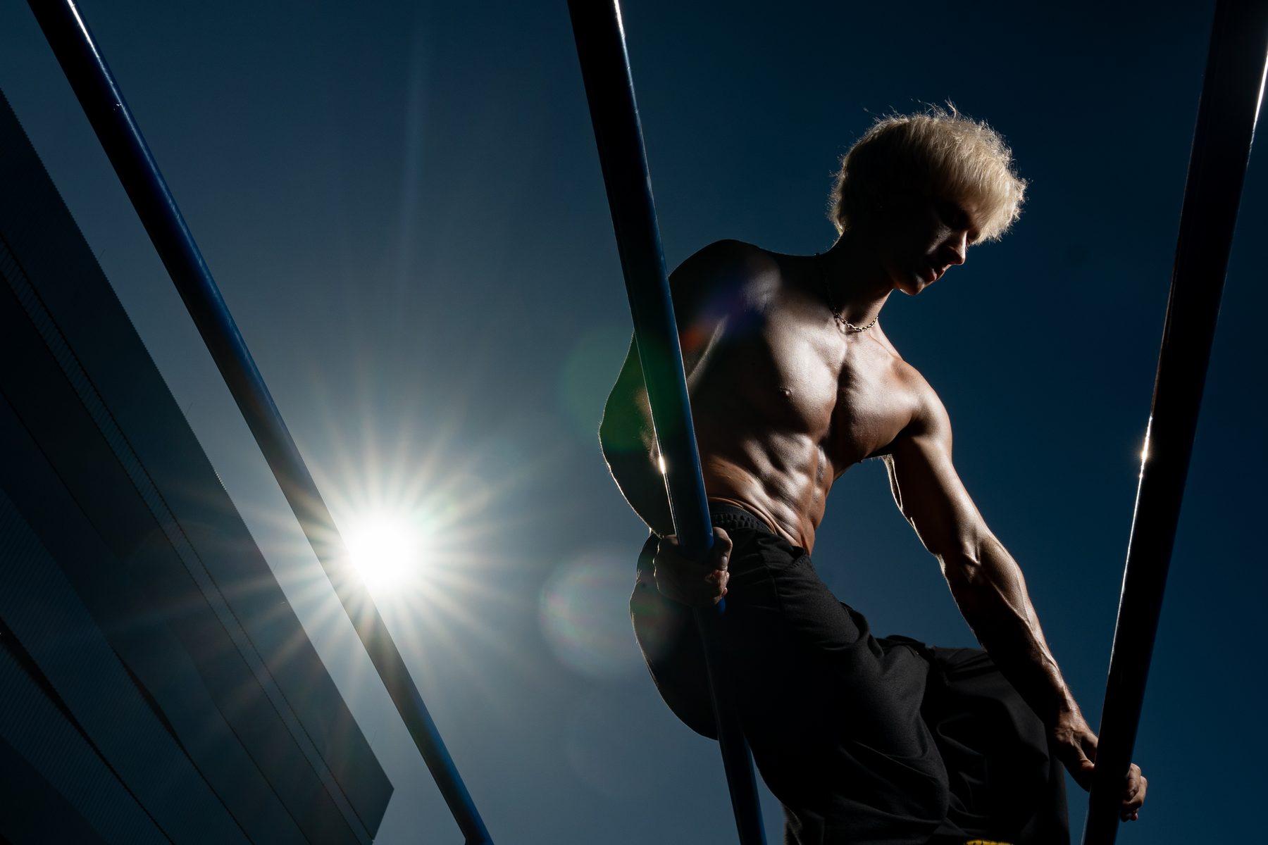Fitness portrait, dynamic pose