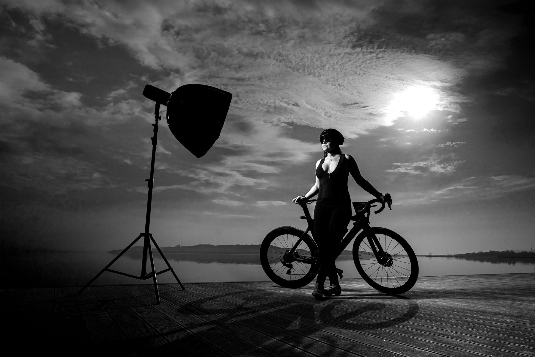 Cyclist portrait, with a softbox